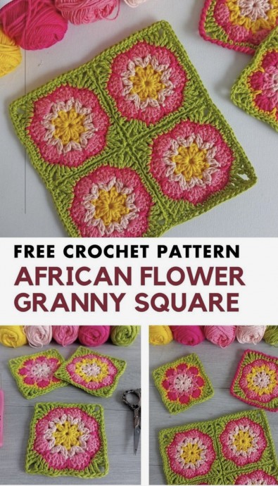 Crochet African Flower Granny Square