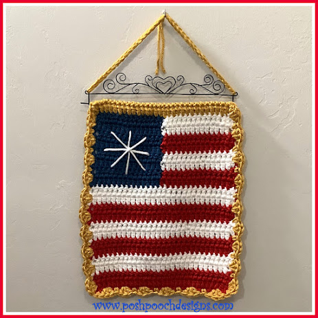Create Your Own Crochet Patriotic American Flag Yard Sign for Festive Outdoor Decor