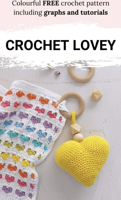 Rainbow Heart Crochet Lovey