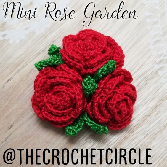 Crochet Rose Brooch