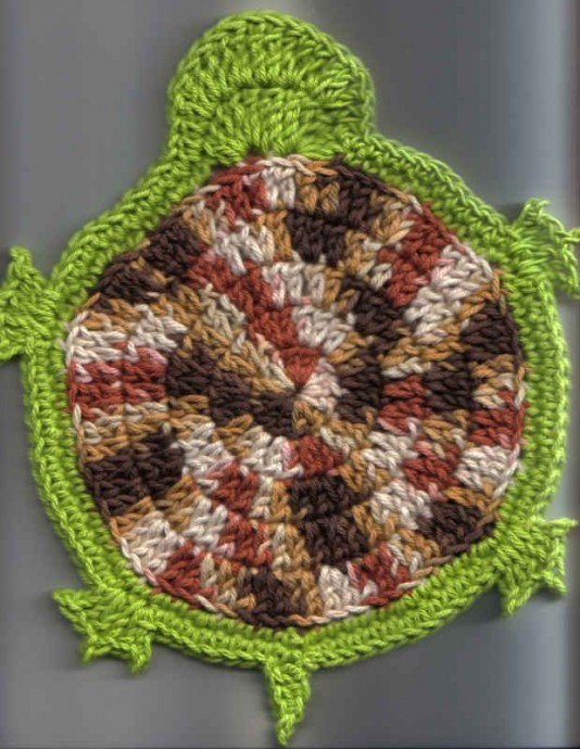 Crochet Turtle Dishcloth