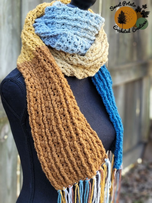 Crochet Stay Gold Scarf