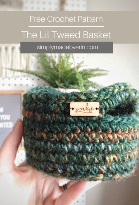 Crochet Lil Tweed Basket