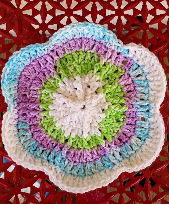 Crochet Kitchen Flower Dishcloth