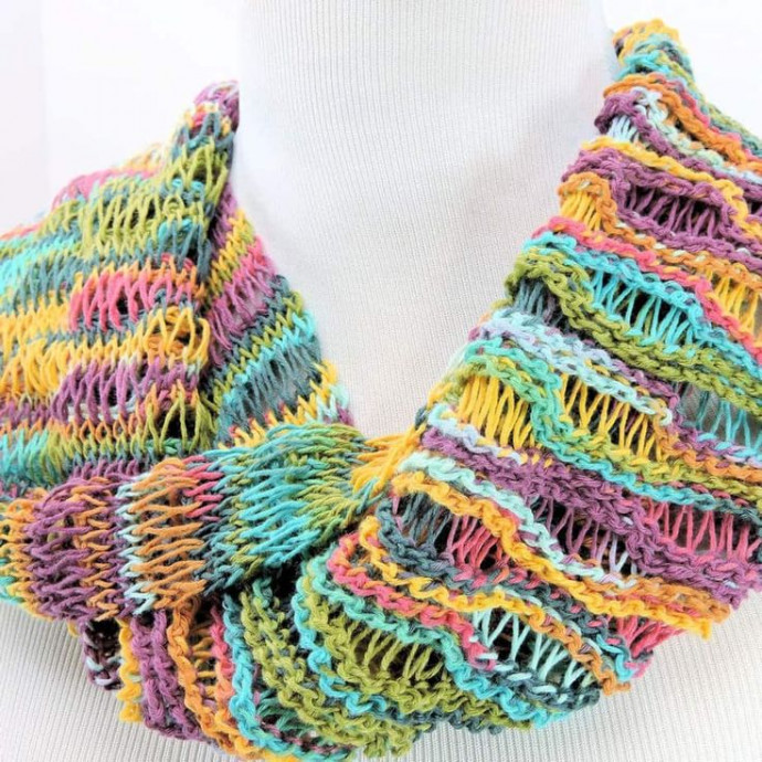 Crochet Tunisian Entwined Helix Scarf or Cowl
