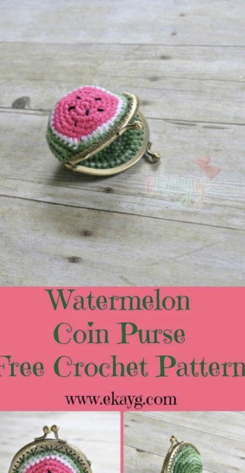 Free Crochet Pattern: Watermelon Coin Purse