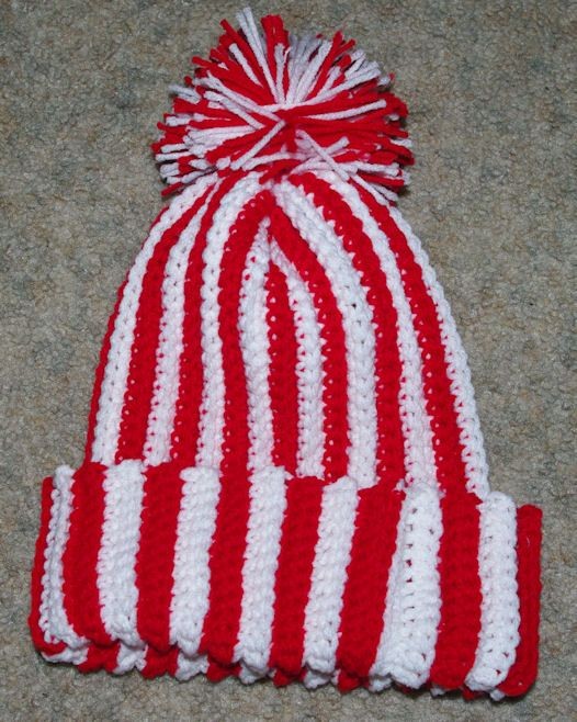 Crochet Ribbed Winter Hat