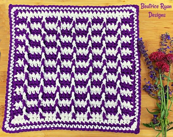Crochet Optical Illusion Dishcloth