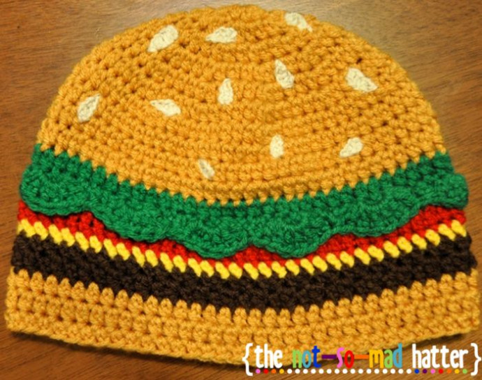Crochet Cheeseburger Hat Crochet Cheeseburger Hat