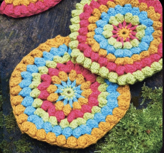 Colorful Crochet Coasters Free Pattern