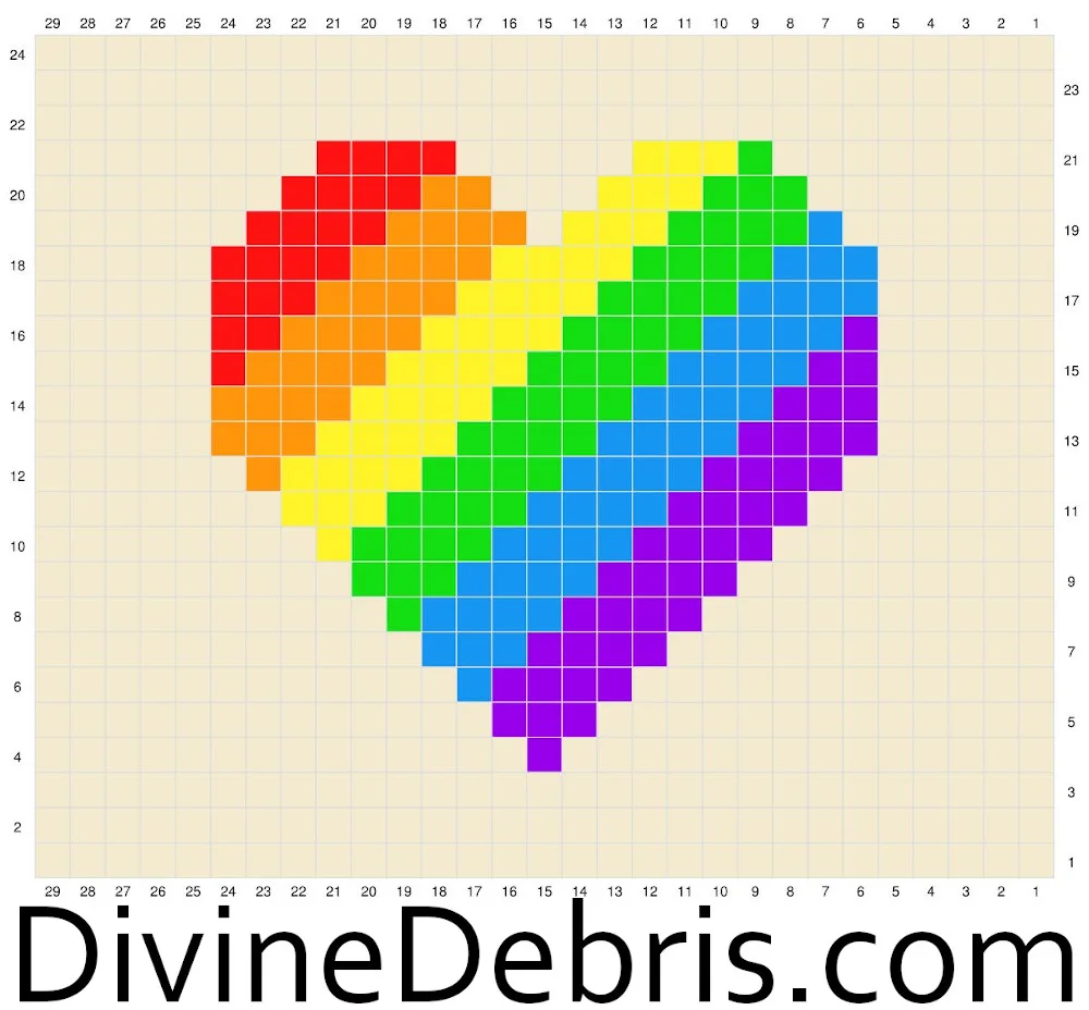 Crochet Rainbow Heart Coaster
