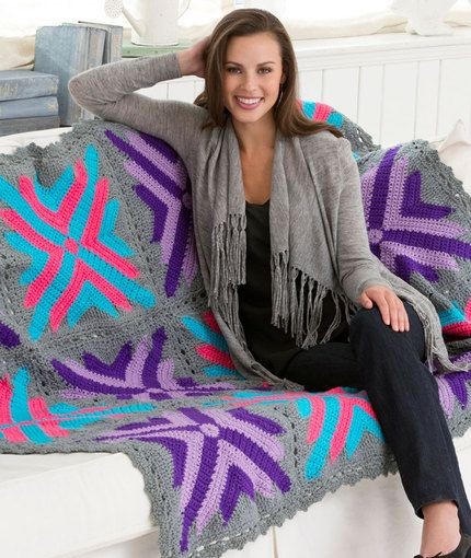 Crochet Twelve Star Throw