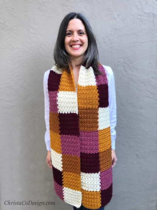Crochet Color Block Scarf: A Stylish DIY Accessory for All Seasons