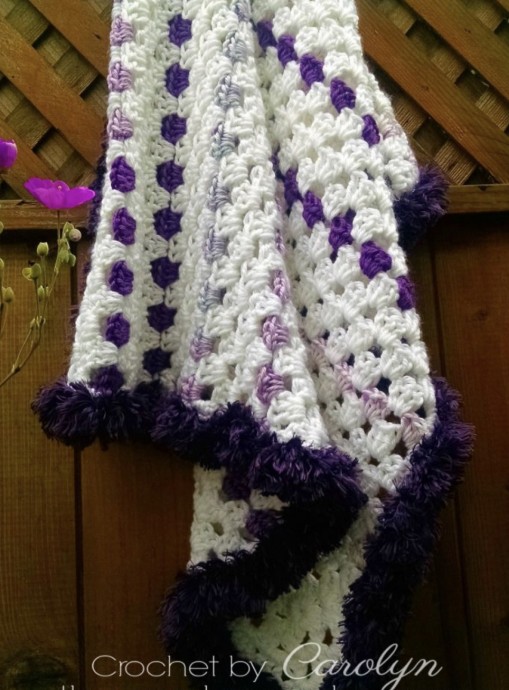 Mitered Baby Granny Square Blanket