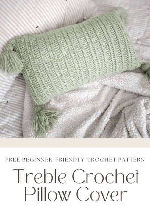 Treble Crochet Pillow Cover