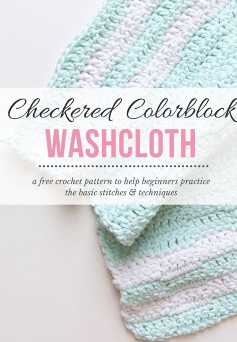 Checkered Colorblock Washcloth Crochet Pattern