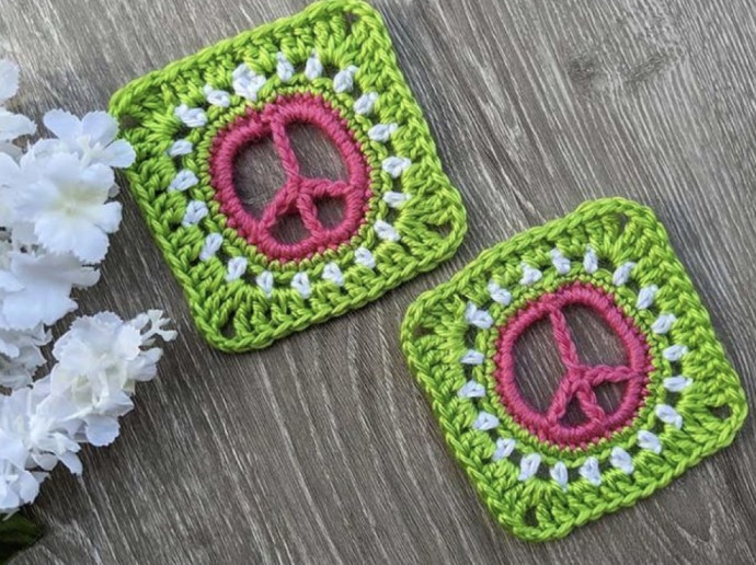 Create a Beautiful Granny Square Crochet Project Featuring the Symbol of Peace Create a Beautiful Granny Square Crochet Project Featuring the Symbol of Peace