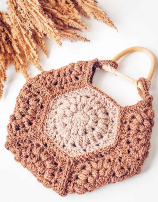 Crochet Hexagon Granny Square Bag