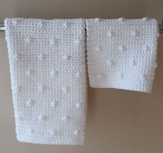 Crochet Bobble Towel & Washcloth Set Crochet Bobble Towel & Washcloth Set