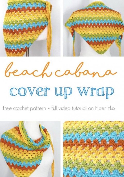 Beach Cabana Cover Up Wrap, Free Crochet Pattern + Full Video Tutorial