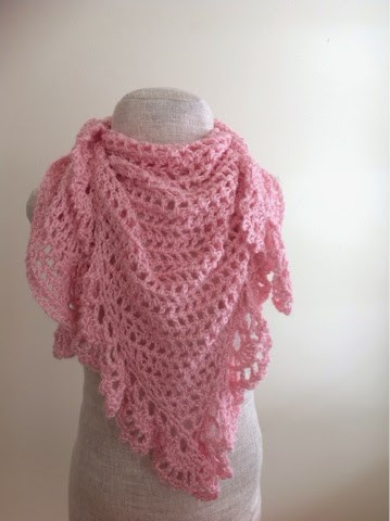 Elegant Crochet Pink Lacy Triangular Shawl: A Timeless Accessory to Elevate Your Wardrobe