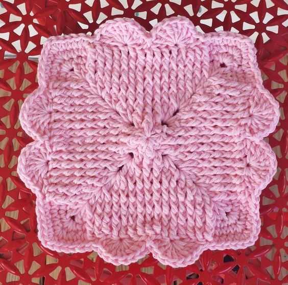 Crochet Dishcloth with Heart