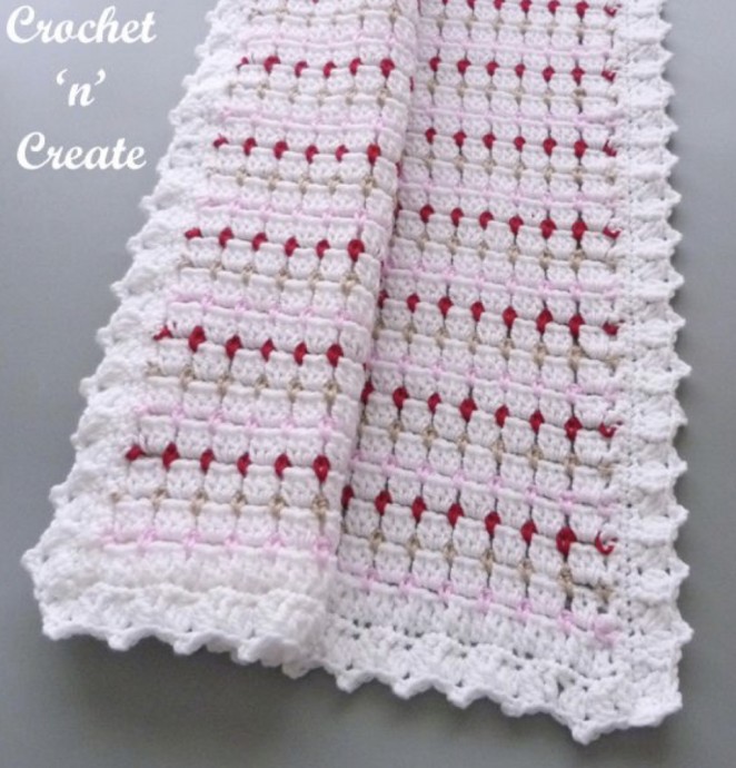 Crochet Block Stitch Baby Blanket