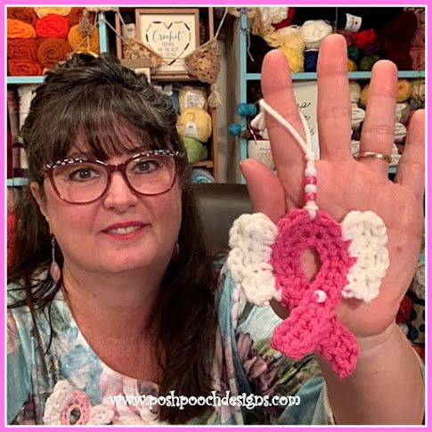Crochet Cancer Awareness Ribbon With Wings Crochet Cancer Awareness Ribbon With Wings