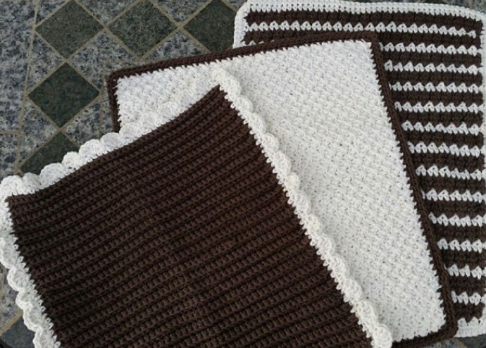 Free Crochet Pattern: Dish Drying Mats Or Dish Towels
