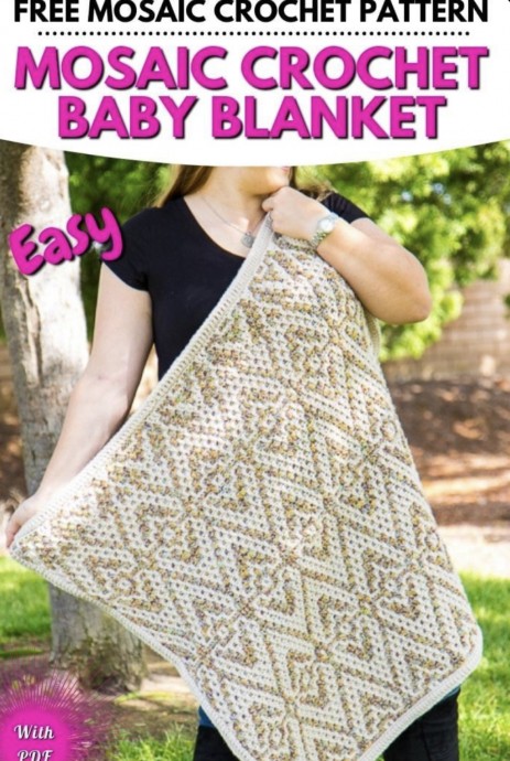 Baby Mosaic Crochet Blanket (Free Pattern)