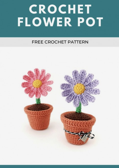 No-Sew Crochet Flower Pot