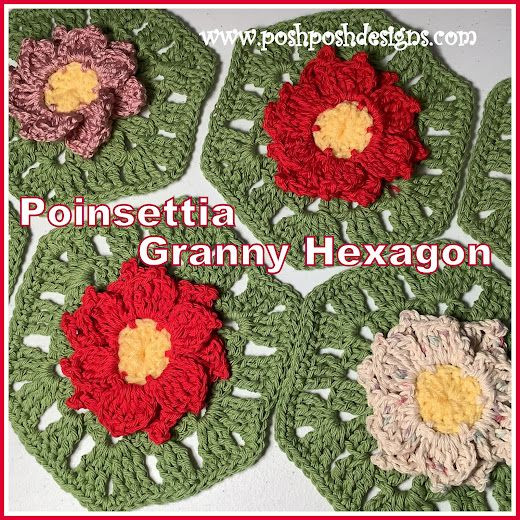 Crochet Poinsettia Granny Hexagon Pattern - A Festive Crochet Project for Holiday Cheer