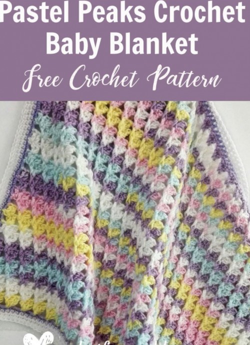 Pastel Peaks Crochet Baby Blanket