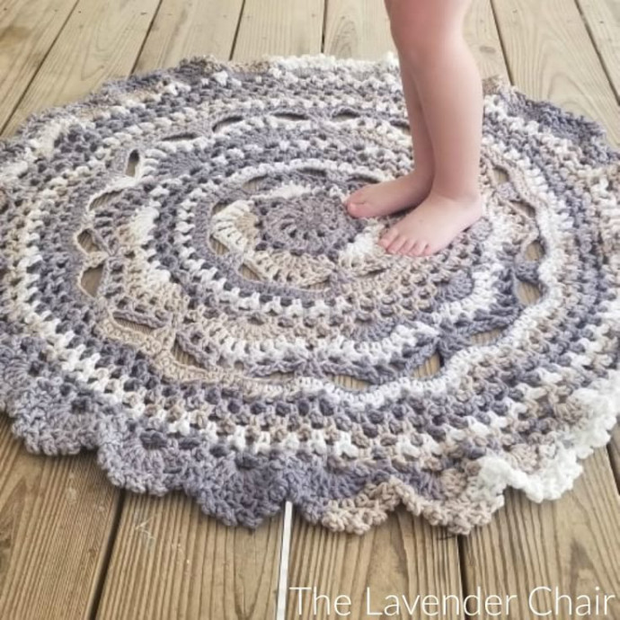 Crochet Midnight Star Mandala Rug