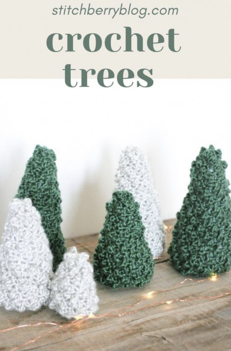 Crochet Evergreen Forest Trees (Free Pattern)