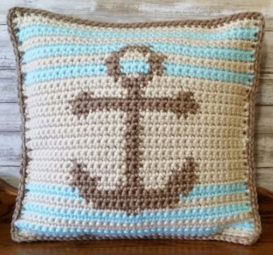 Crochet Farmhouse Nautical Pillow