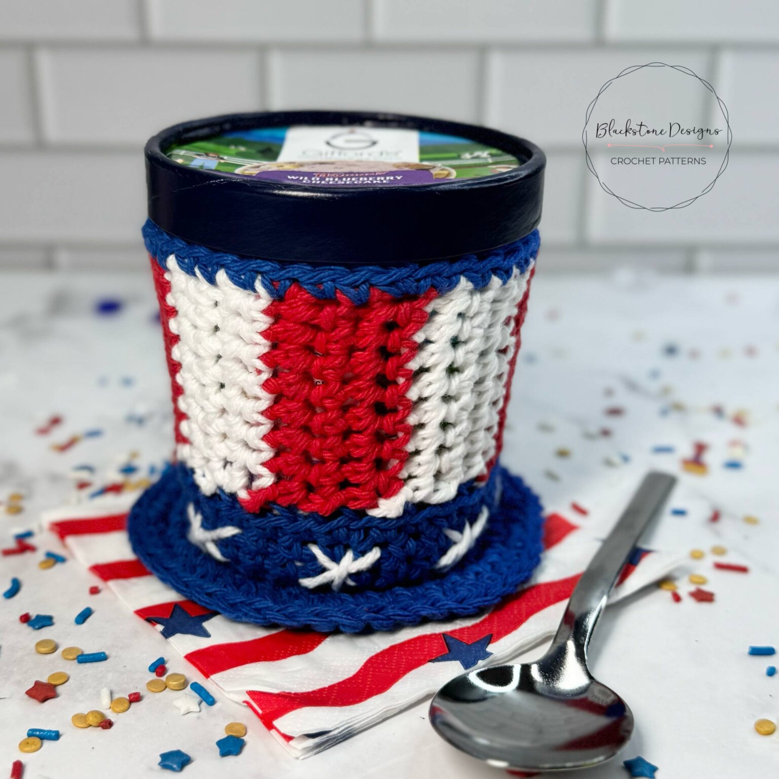 Create Your Own Crochet Americana Ice Cream Cozy for a Fun Summer Treat