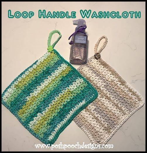 Crochet Loop Handle Washcloth
