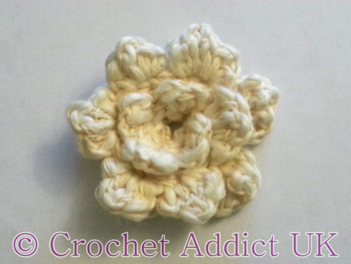Crochet Rose Button Flower