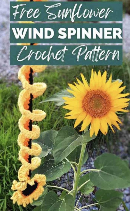 Crochet Sunflower Wind Spinner Pattern