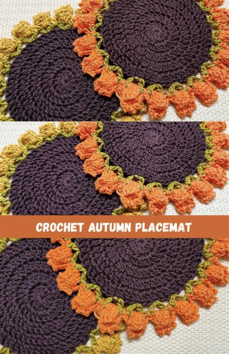 Crochet Autumn Flower Placemats