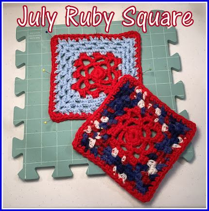Crochet July Ruby Square