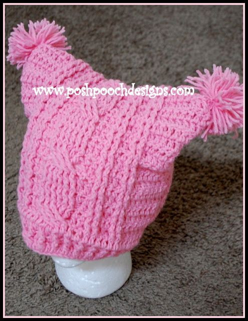 Crochet Cable Stitch Square Hat With Pom Poms – A Cozy and Stylish Accessory for Chilly Weather