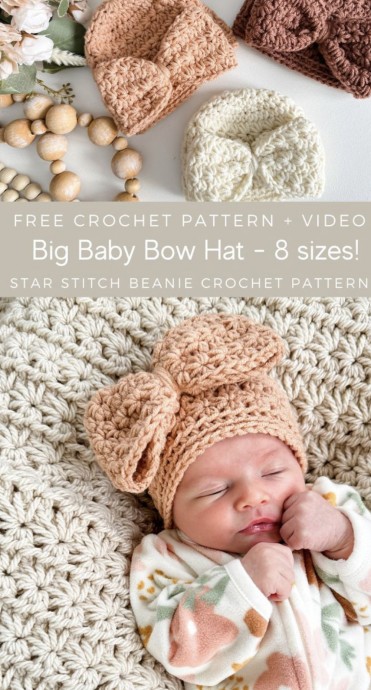 Star Stitch Crochet Baby Hat