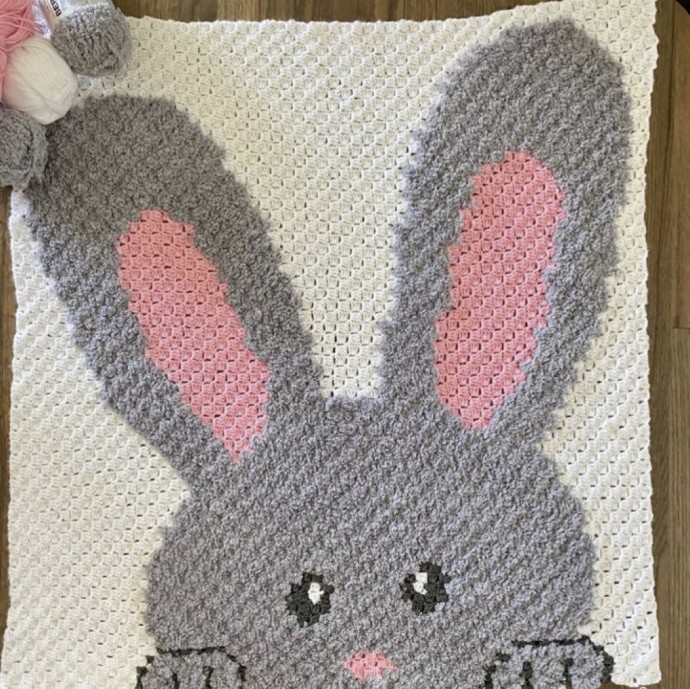 Crochet Baby Bunny C2C Throw