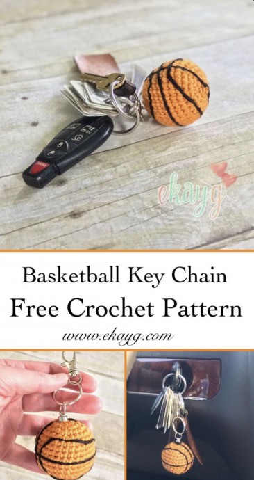 Free Crochet Pattern: Basketball Key Chain
