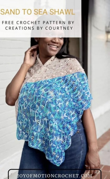 Sand To Sea Shawl- Free Crochet Pattern