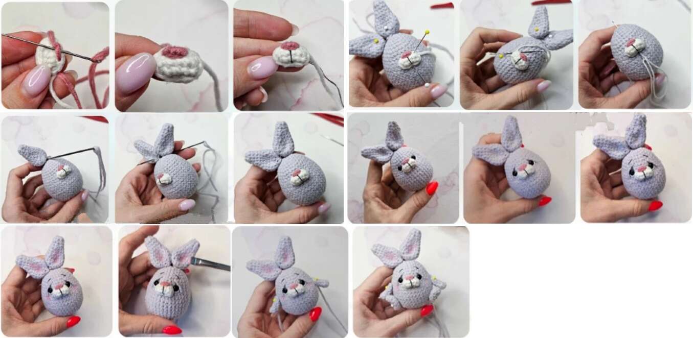 Create Your Own Adorable Gray Egg-Shaped Rabbit with This Easy Crochet Pattern