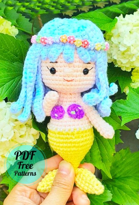 Crochet Summer Mermaid Doll Amigurumi