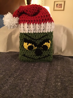 Crochet Mr. Grinch Tissue Box Cover